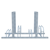 Bicycle stand | Row system | with leaning bracket | with leaning bracket | hot-dip galvanized | 4 Bicycleslength: 1400 mm